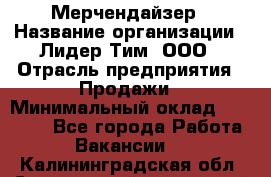 Мерчендайзер › Название организации ­ Лидер Тим, ООО › Отрасль предприятия ­ Продажи › Минимальный оклад ­ 16 000 - Все города Работа » Вакансии   . Калининградская обл.,Светловский городской округ 